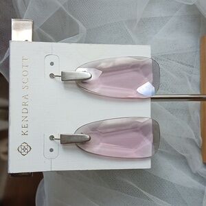 NWT Kendra Scott Maize Drop Earrings Rhodium Lavender Glass